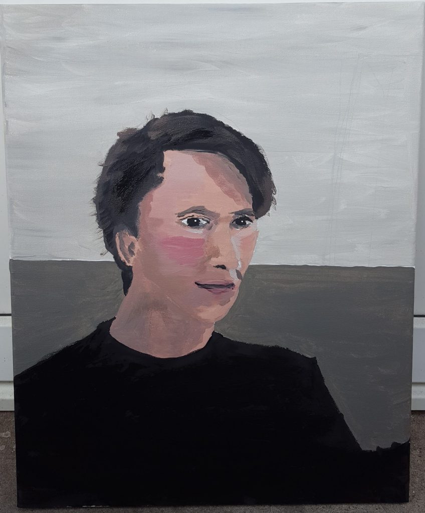 Selfportrait in acrilic paint